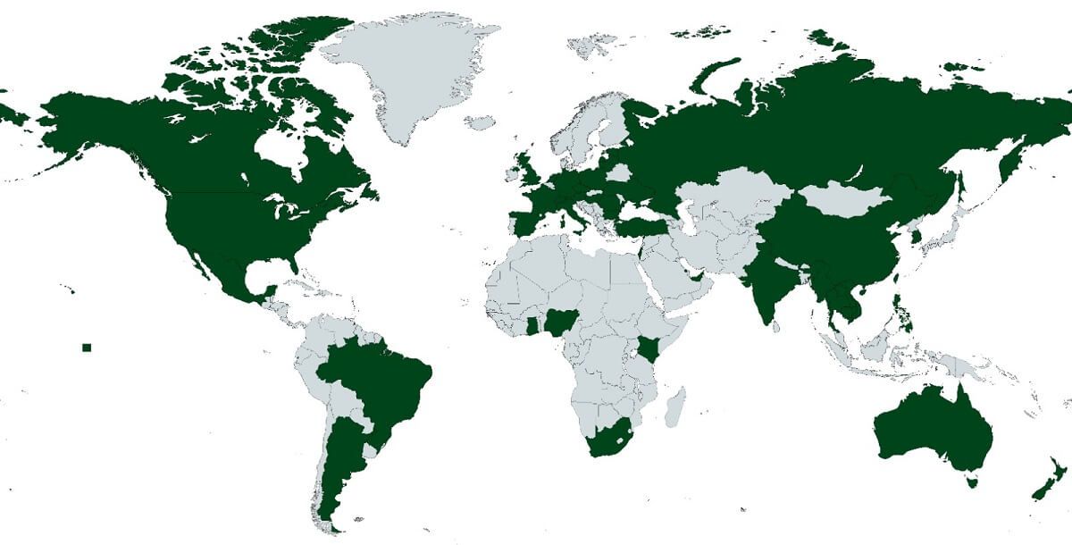 Map of our the CIA Global Intelligence Global network of law firm partners
